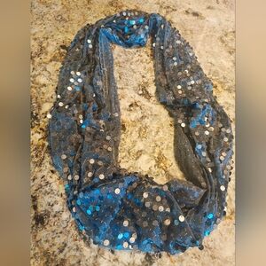 Shimmering Sequin Scarf - Silver